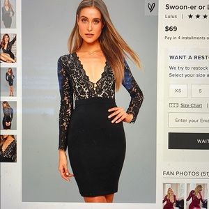 Lulus Swoon-er or Later Long Sleeve Lace Dress